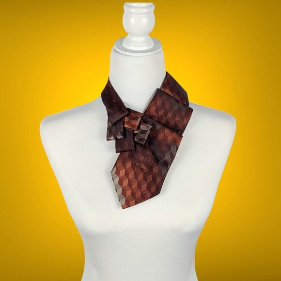 Ogsplosh Brown And Copper Ascot Scarf - Contemporary Scarf - NEW - Picture 1 of 8